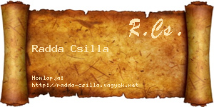 Radda Csilla névjegykártya